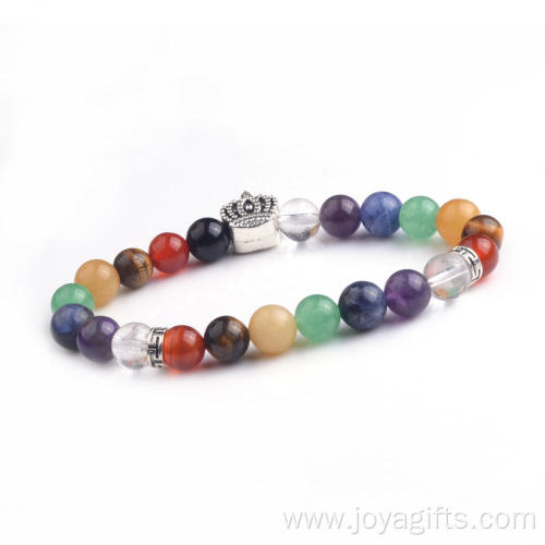 Charms 8MM Colorful Beads Bracelet Making Natural Semi Precious Stone Brangle